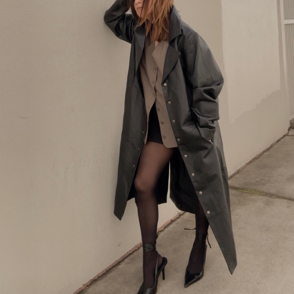 Torrid Black Leather Coat.